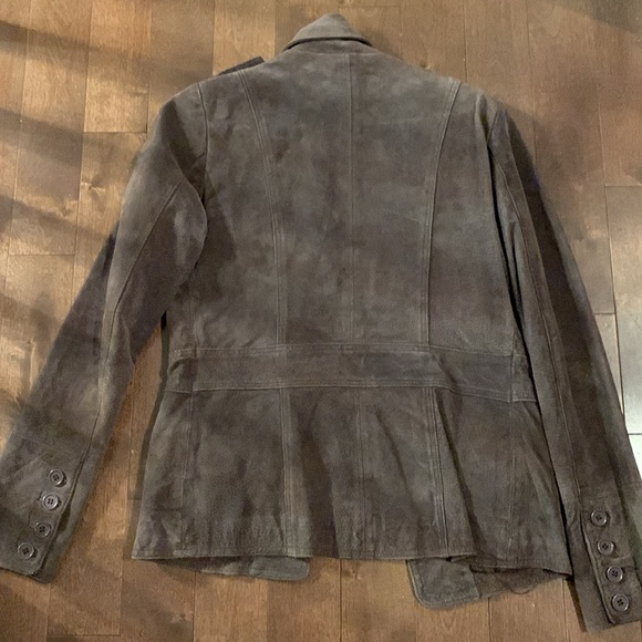 90s brown suede/leather atmosphere jacket. - Picture 6 of 7